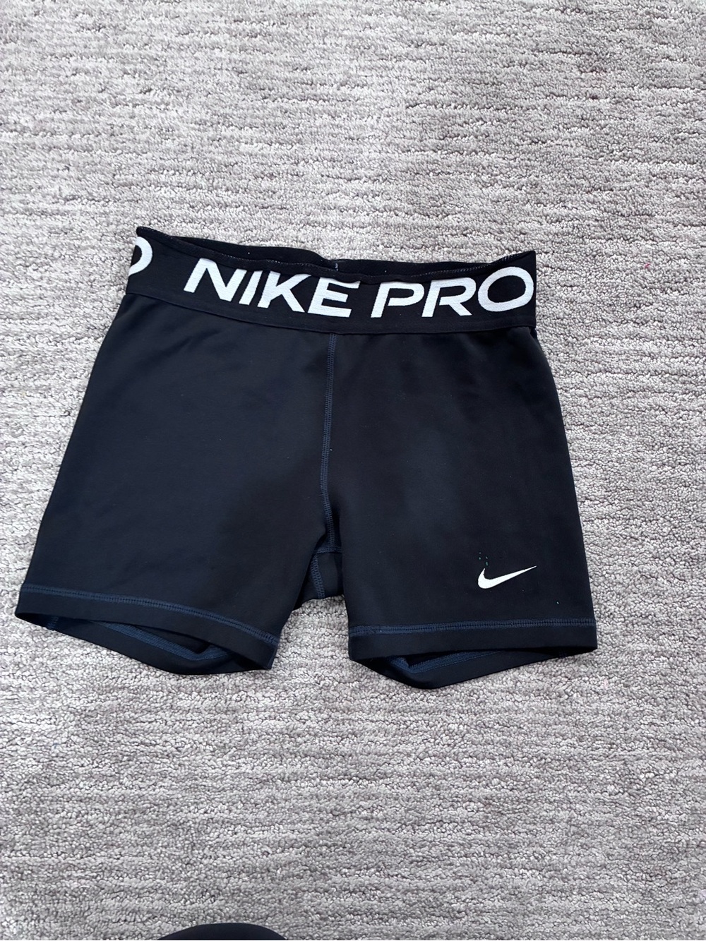 Nike Black Performance Compression Shorts with White Swoosh